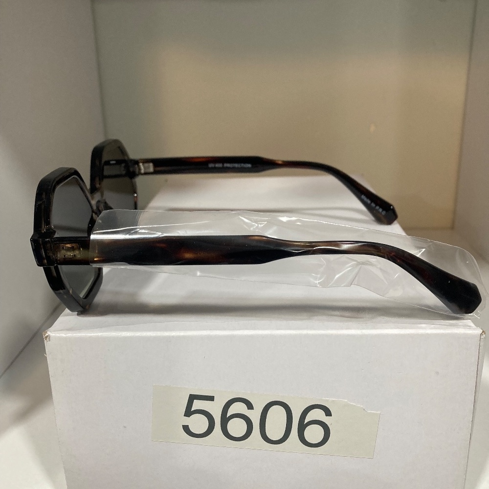 Multi Color Dark Brown Angular Round Vintage Fram… - image 3